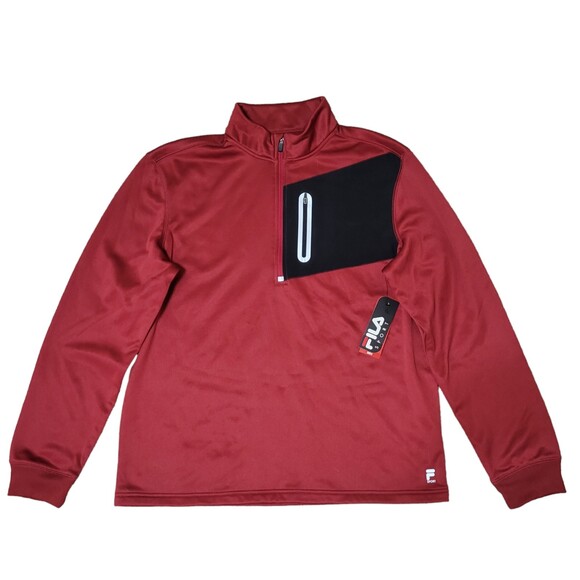 Fila Other - Fila Sport Live in Motion men's quarter zip fleece top red dahlia size XL NWT